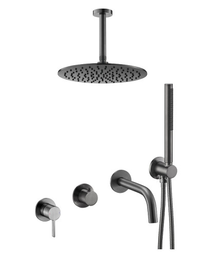 Душевая система Benesque Lumiere 21017503 цвет Черный брашированный