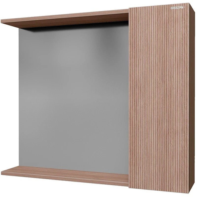 Зеркало со шкафом Grossman Юнит 80 208011 Кадена вуд МДФ / ЛДСП, стекло