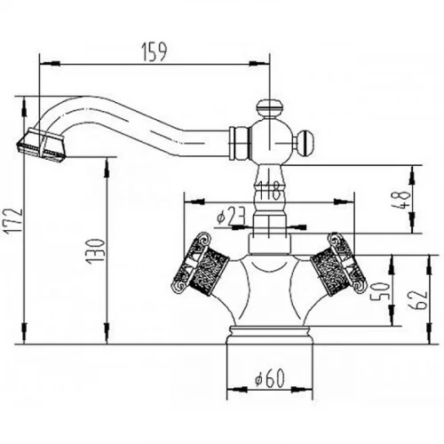 Смеситель для раковины ZorG Antic A3009U-BR