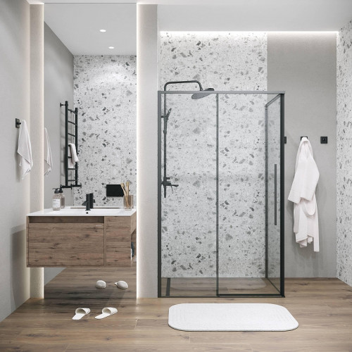 Душевая стенка Grossman Galaxy 100 200.K33.01.100.21.00 профиль Черный матовый стекло прозрачное