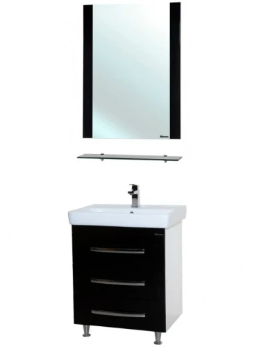 Зеркало Bellezza Рокко 70 4613711030042 с полкой Черное МДФ / ЛДСП, стекло