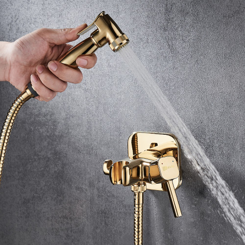 Гигиенический душ со смесителем Lemark Solo LM7165G Золото латунь