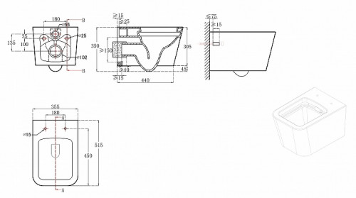 Унитаз Bravat Manno C21201UW-RUS подвесной с сиденьем Микролифт фаянс подвесной