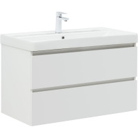 Тумба под раковину Aquanet Вега 90 316683 подвесная Белый глянец МДФ / ЛДСП