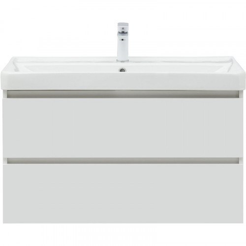 Тумба под раковину Aquanet Вега 90 316683 подвесная Белый глянец МДФ / ЛДСП
