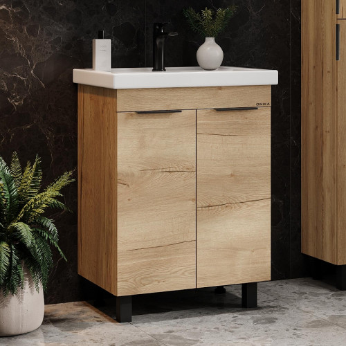 Тумба под раковину Onika Легран 60 106159 цвет Дуб галифакс