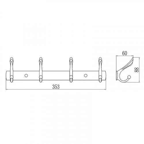 Вешалка для полотенец Savol S-06204B цвет Хром