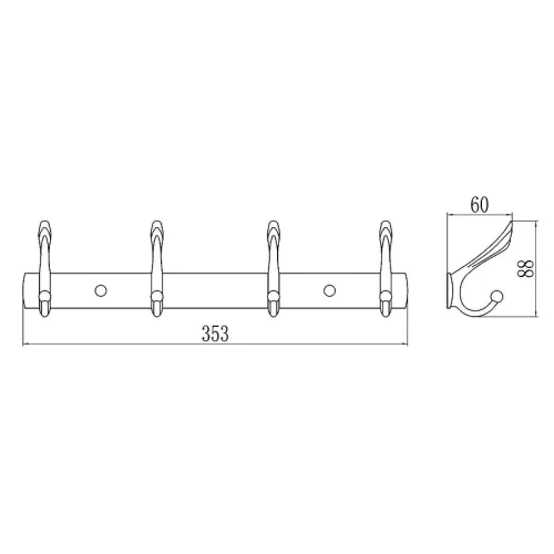 Вешалка для полотенец Savol S-06204B цвет Хром