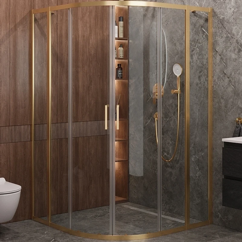 Душевой уголок Cezares Molveno 120x120 MOLVENO-R-22-100+20-C-BORO-IV профиль Брашированное золото стекло прозрачное