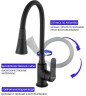 Смеситель для кухни Frap H17-6 F4417-6 Черный матовый латунь