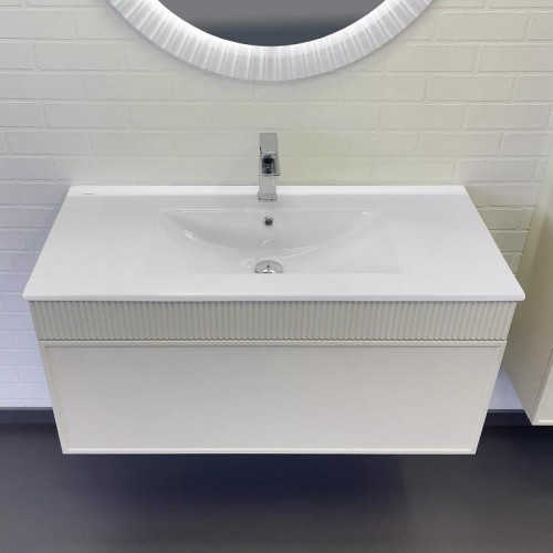 Тумба с раковиной Comforty Мадрид 100 00-00017880 подвесная Серый шелк