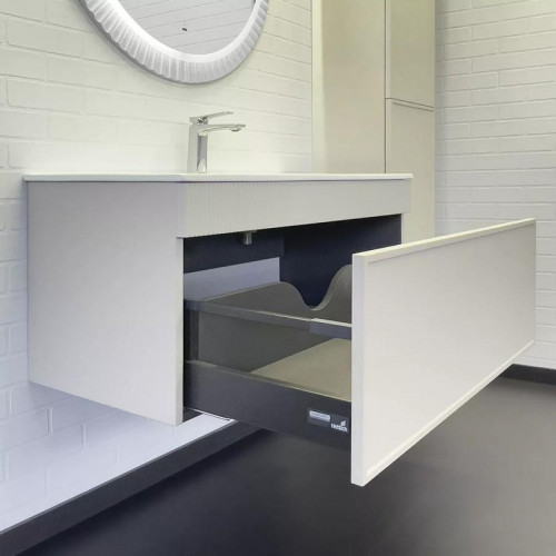 Тумба с раковиной Comforty Мадрид 100 00-00017880 подвесная Серый шелк