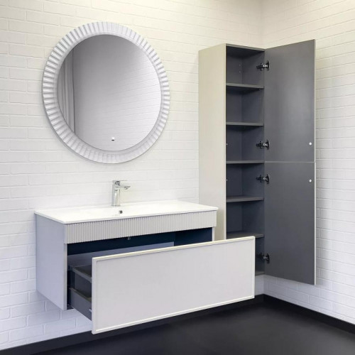 Тумба с раковиной Comforty Мадрид 100 00-00017880 подвесная Серый шелк