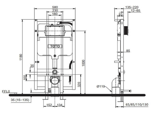 Инсталляция для унитаза Toto Neorest WH172AAT без клавиши смыва
