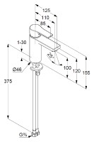 Смеситель для раковины Kludi Zenta SL 482920565 Хром латунь
