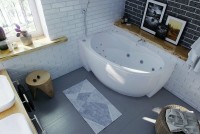 Акриловая ванна Aquatek Бетта 150x95 L BET150-0000067 без гидромассажа с фронтальной панелью с каркасом (разборный) со слив-переливом
