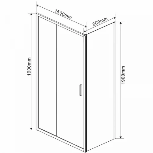 Душевой уголок Vincea Garda 150x80 VSR-1G8015CLB профиль Черный стекло прозрачное