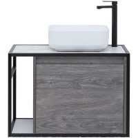 Тумба под раковину Aquanet Nova Lite Loft 75R 261653 подвесная Дуб рошелье МДФ / ЛДСП