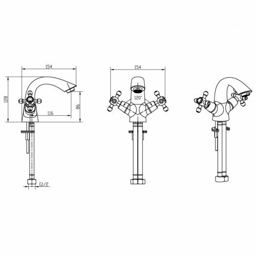Смеситель для раковины Boheme Satine 271-ST Хром латунь