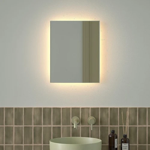Зеркало Defesto Glow 40х50 DF 2511 с подсветкой 15W-3000К/с фацетом/Без выключателя/Теплый белый свет