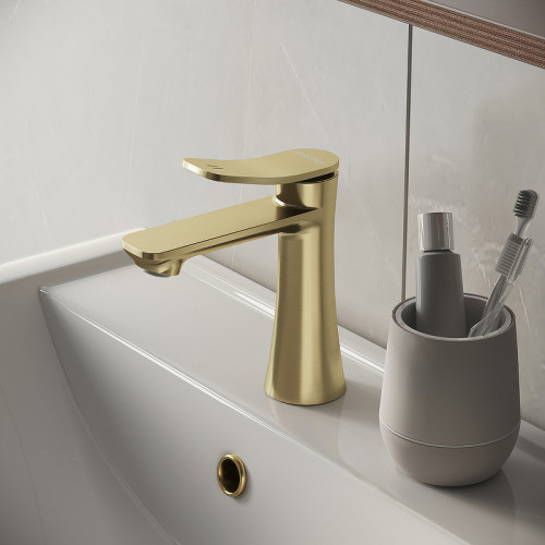 Смеситель для раковины Grossman Advans 510.K35.09.320 Золото брашированное латунь