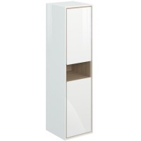 Шкаф пенал Cersanit Louna 35 SP-SL-LOU/Wh подвесной Белый глянец дуб Эврика МДФ / ЛДСП, стекло