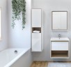 Шкаф пенал Cersanit Louna 35 SP-SL-LOU/Wh подвесной Белый глянец дуб Эврика МДФ / ЛДСП, стекло