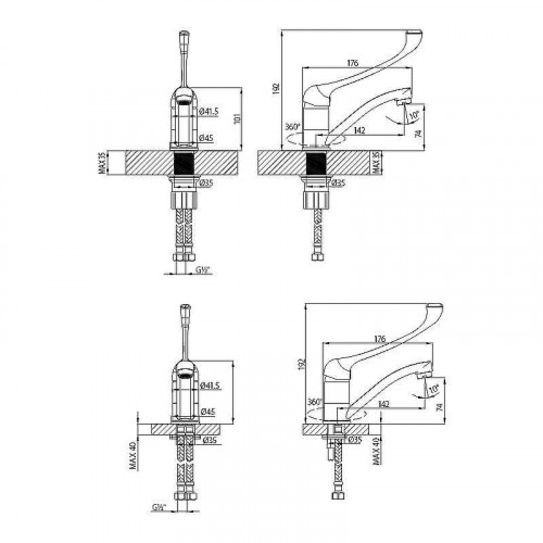 Смеситель для раковины Lemark Project LM4637C Хром