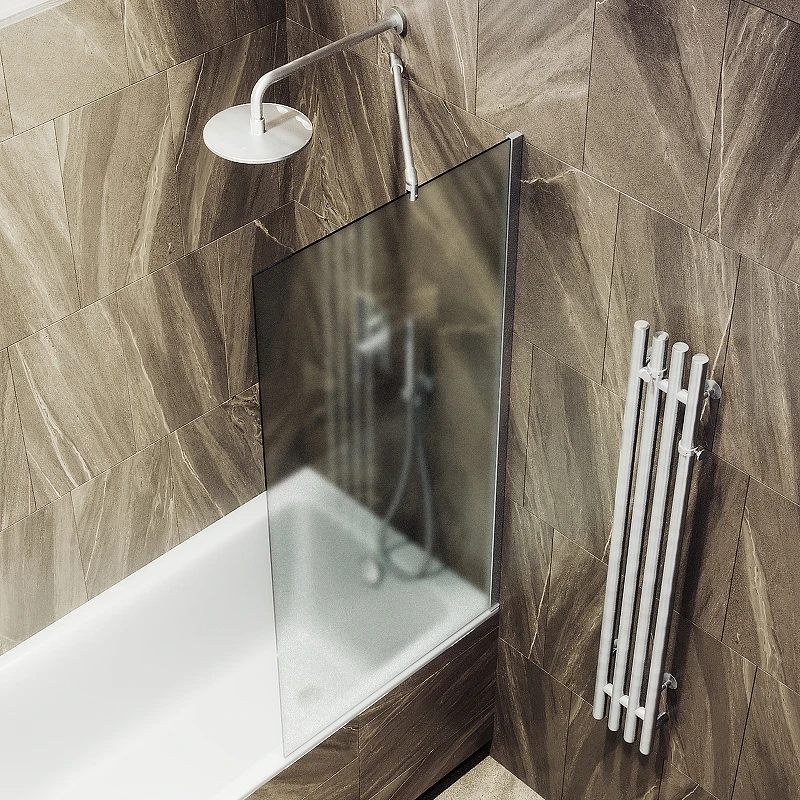 Шторка на ванну Maybah Glass MGV-90-5ш 400x1400 в широком профиле Хром матовый стекло сатиновое