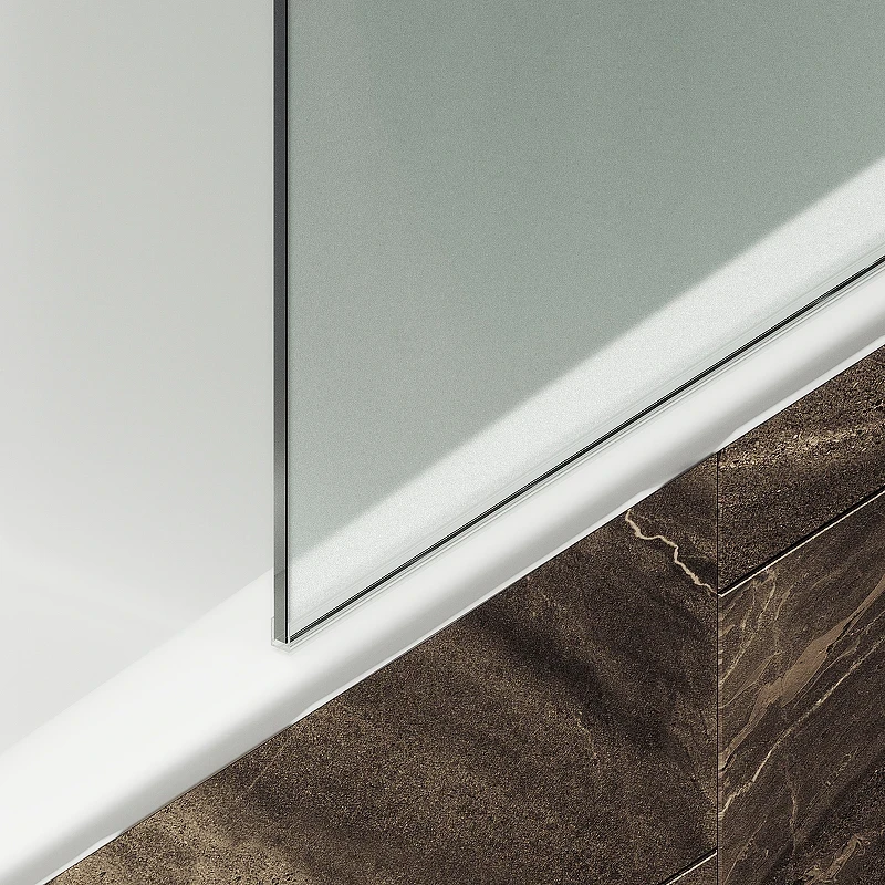 Шторка на ванну Maybah Glass MGV-90-5ш 400x1400 в широком профиле Хром матовый стекло сатиновое