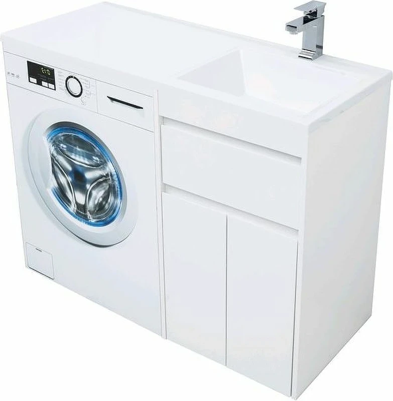 Тумба с раковиной Aquanet Токио 110 R 239207 Белая МДФ / ЛДСП