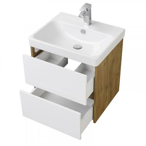 Тумба под раковину Aquaton Сканди 55 1A251701SDZ90 подвесная Белый Дуб рустикальный МДФ / ЛДСП