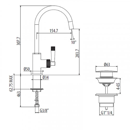 Смеситель для раковины Gattoni MD MD120/20C0 Хром