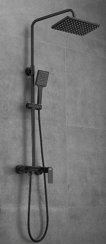 Душевая система Haiba HB24639-7 Черная матовая латунь на стену