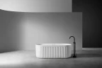 Ванна из искусственного камня Abber Stuttgart 170x75 AM9925 Белая матовая без гидромассажа