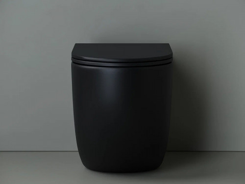 Унитаз Ceramicanova Metropol Rimless CN4004MB приставной Черный матовый с сиденьем Микролифт фарфор приставной