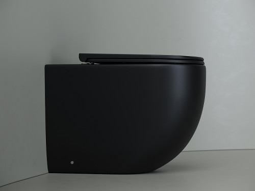 Унитаз Ceramicanova Metropol Rimless CN4004MB приставной Черный матовый с сиденьем Микролифт фарфор приставной