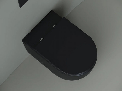 Унитаз Ceramicanova Metropol Rimless CN4004MB приставной Черный матовый с сиденьем Микролифт фарфор приставной