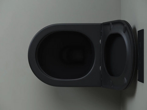 Унитаз Ceramicanova Metropol Rimless CN4004MB приставной Черный матовый с сиденьем Микролифт фарфор приставной