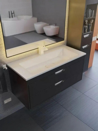 Тумба под раковину Uperwood Modul 100 2930205155 подвесная цвет Черный матовый