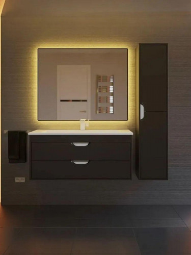 Тумба под раковину Uperwood Modul 100 2930205155 подвесная цвет Черный матовый