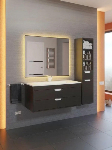 Тумба под раковину Uperwood Modul 100 2930205155 подвесная цвет Черный матовый