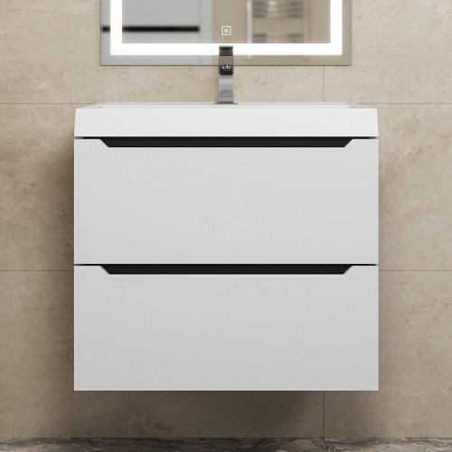 Тумба под раковину Uperwood Tanos 60 2930205140 подвесная цвет Белый матовый Графит матовый