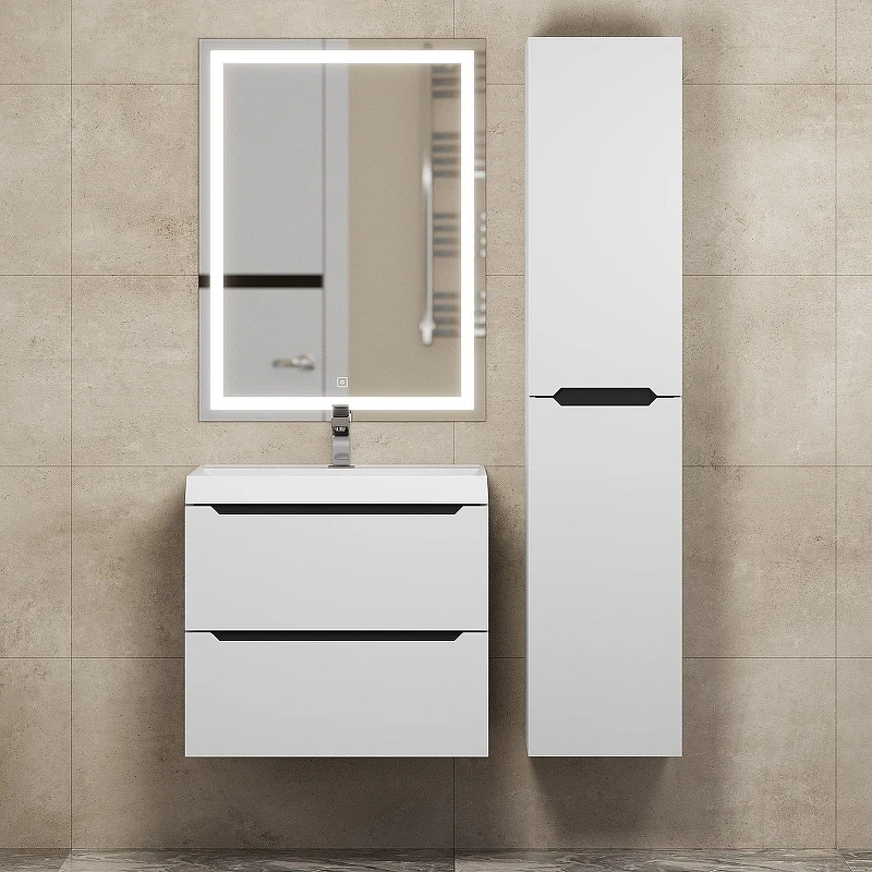 Тумба под раковину Uperwood Tanos 60 2930205140 подвесная цвет Белый матовый Графит матовый