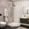 Душевой уголок Ceruttispa C2A 100x100 12014 профиль цвет Черный стекло матовое