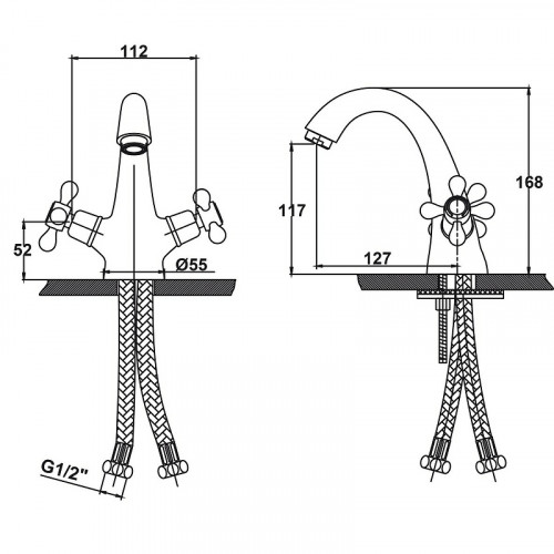 Смеситель для раковины Kaiser Carlson Style 44311 Хром латунь
