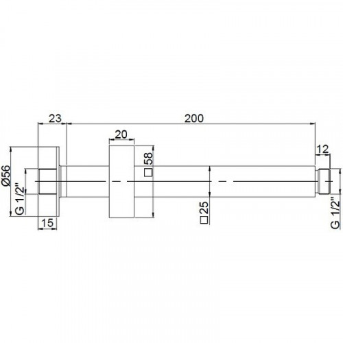 Кронштейн для верхнего душа Paini 50CR744T720BI Хром