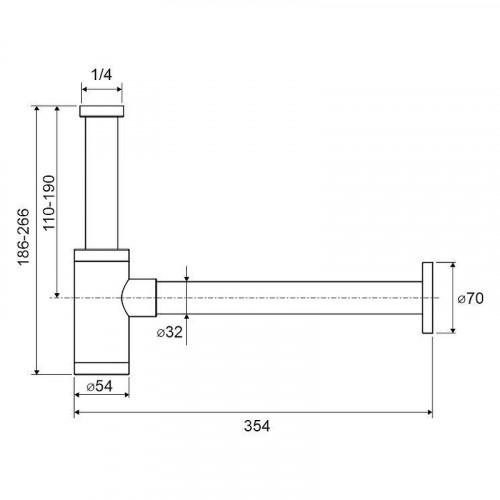 Сифон для раковины Excellent 60x INEX.2018GL цвет Золото