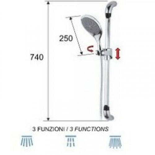 Душевой гарнитур Remer 313318R Хром латунь на стену