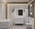 Тумба под раковину Aquanet Nova Lite 2.0 100 R 346312 подвесная цвет Белый глянец